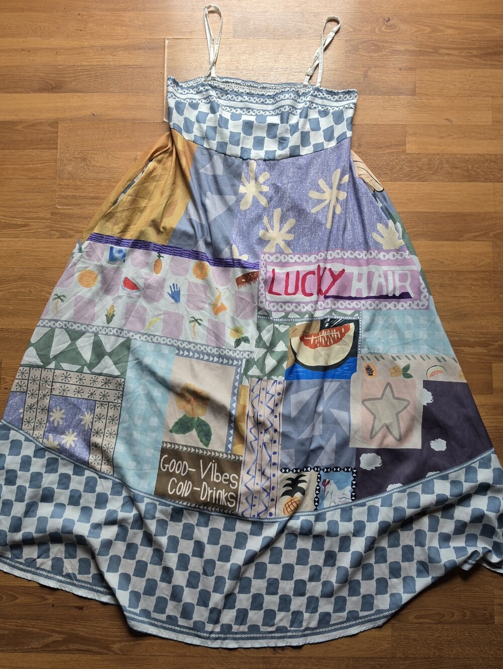 Patchwork Print Women's Dress - Multicolor